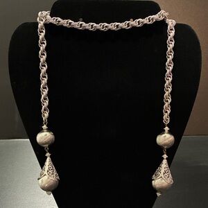Monet Vintage 1960’s Silver-Tone Bolero Lariat Necklace